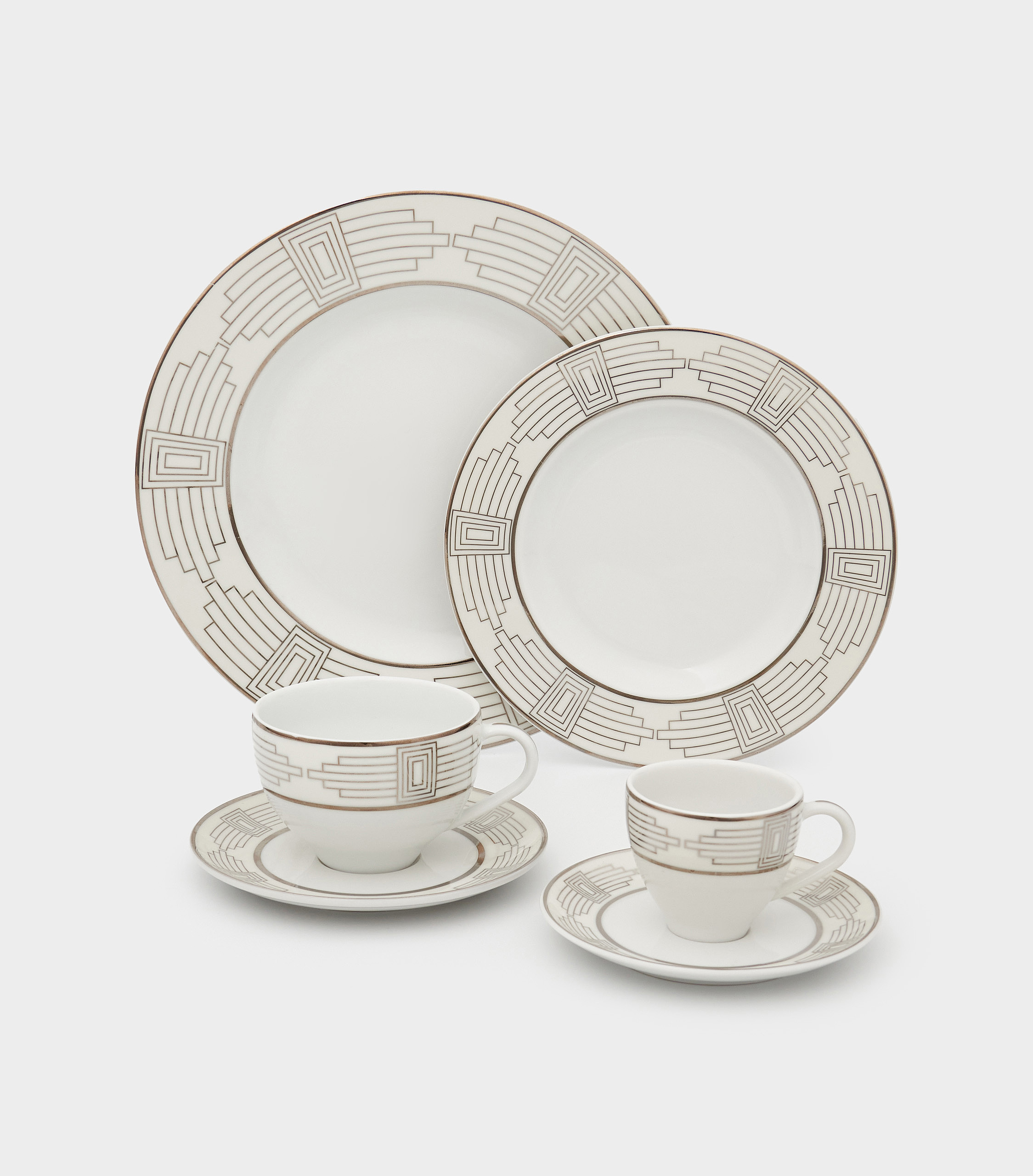 PRATO SOBREMESA BRANCO KOSHER PLATINA ART DECO (LEITE)