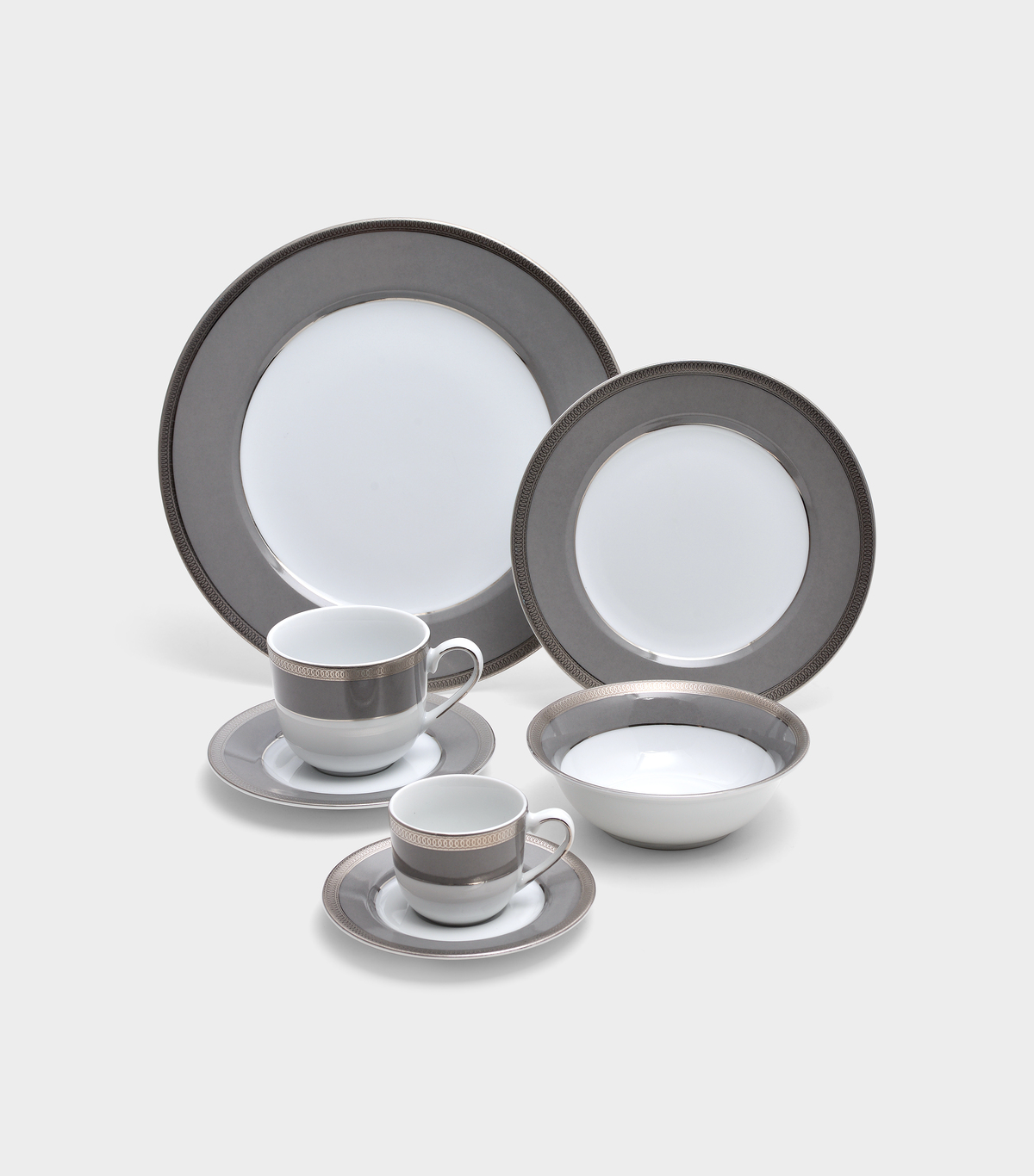 PRATO MESA KOSHER FRISO PRATA|CINZA (LEITE)