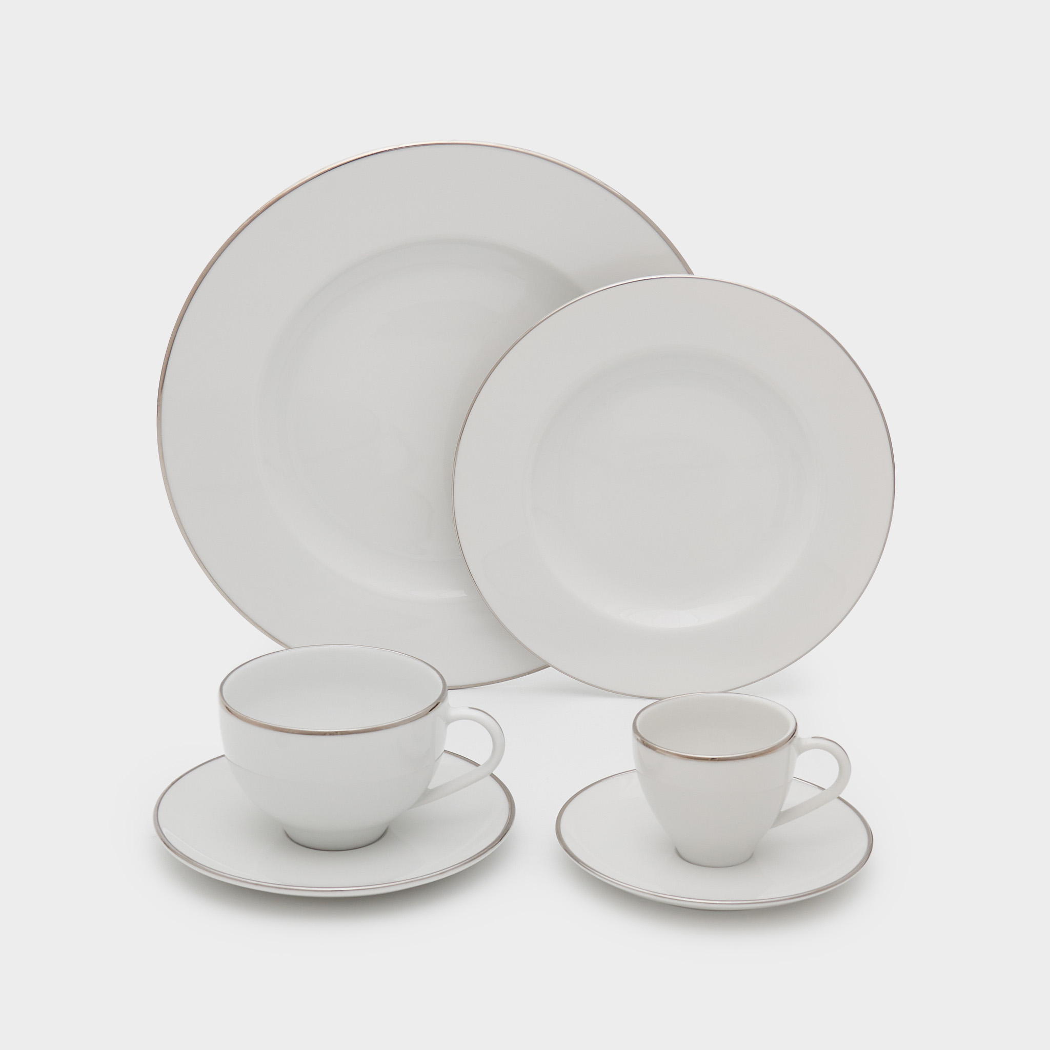 XÍCARA CAFÉ BRANCA FILETE PRATA