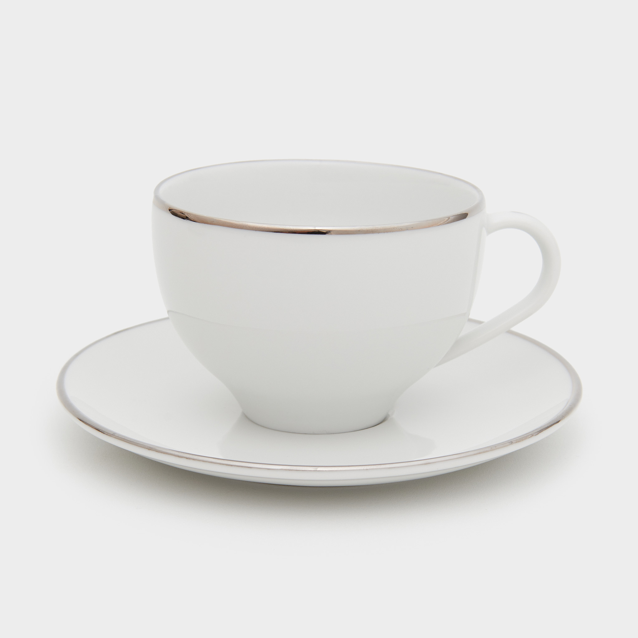 XÍCARA CHÁ BRANCA FILETE PRATA