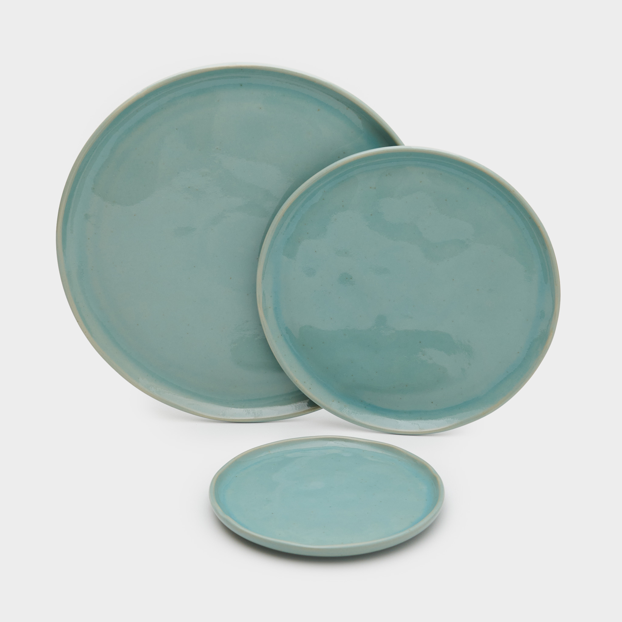 PRATO MESA CERÂMICA TURQUESA ORGÂNICO