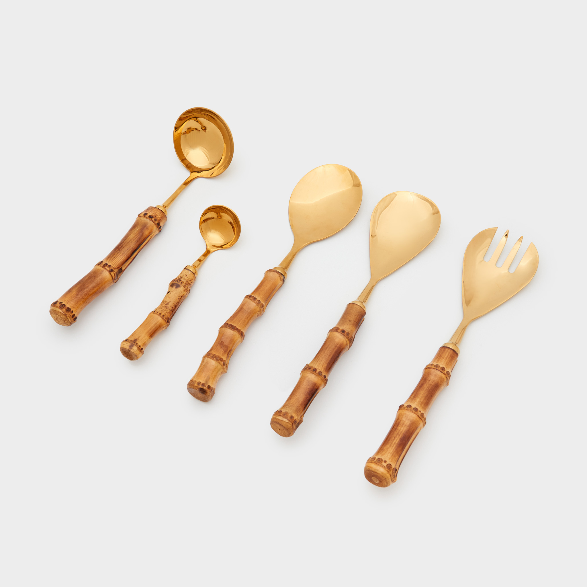 COLHER ARROZ BAMBU DOURADO