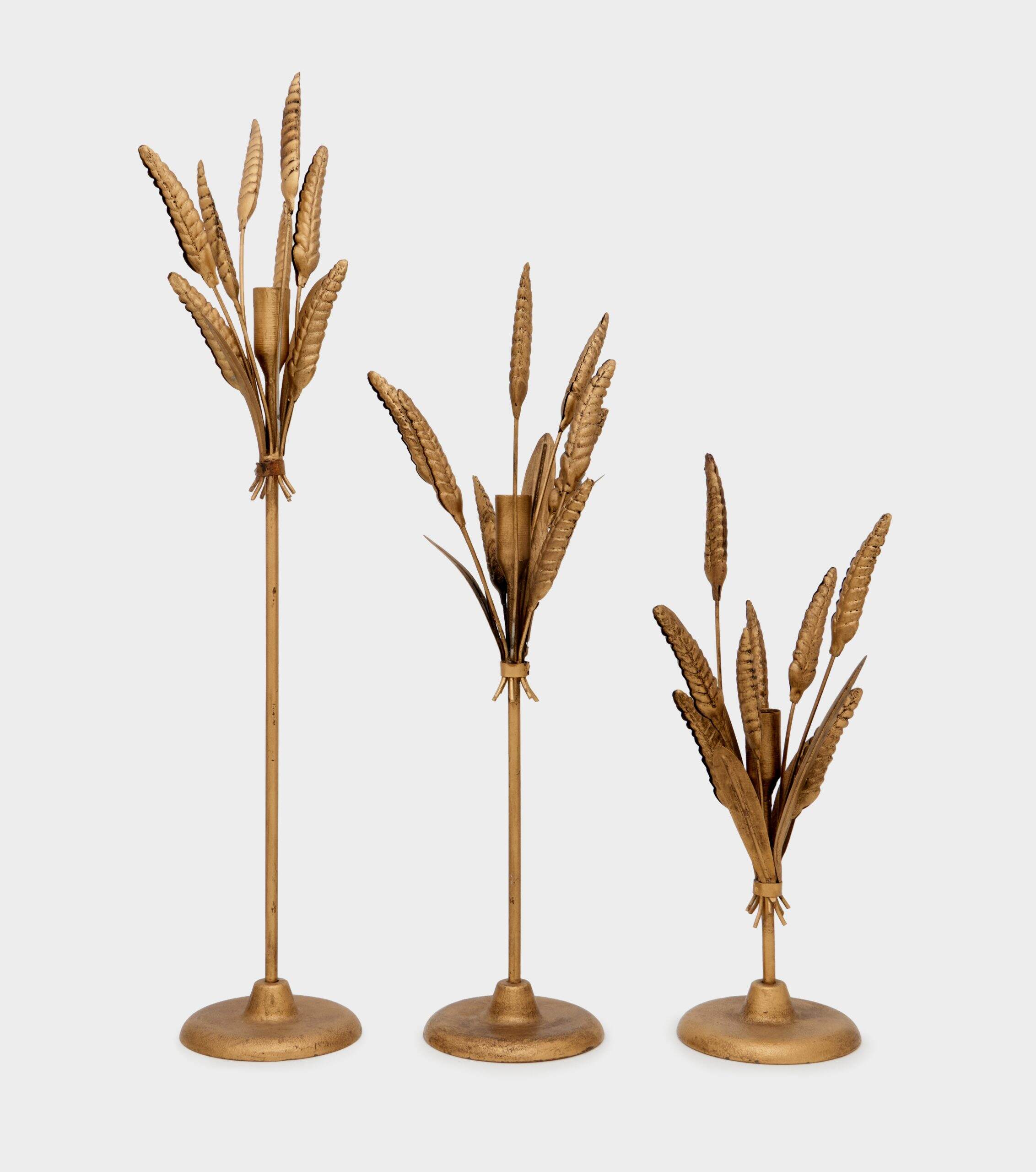 CASTIÇAL FERRO DOURADO TRIGO