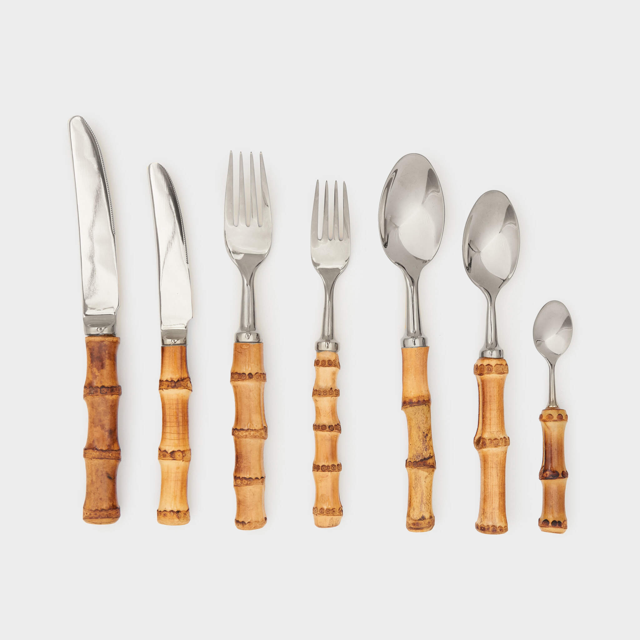 COLHER SOBREMESA BAMBU INOX PARATY