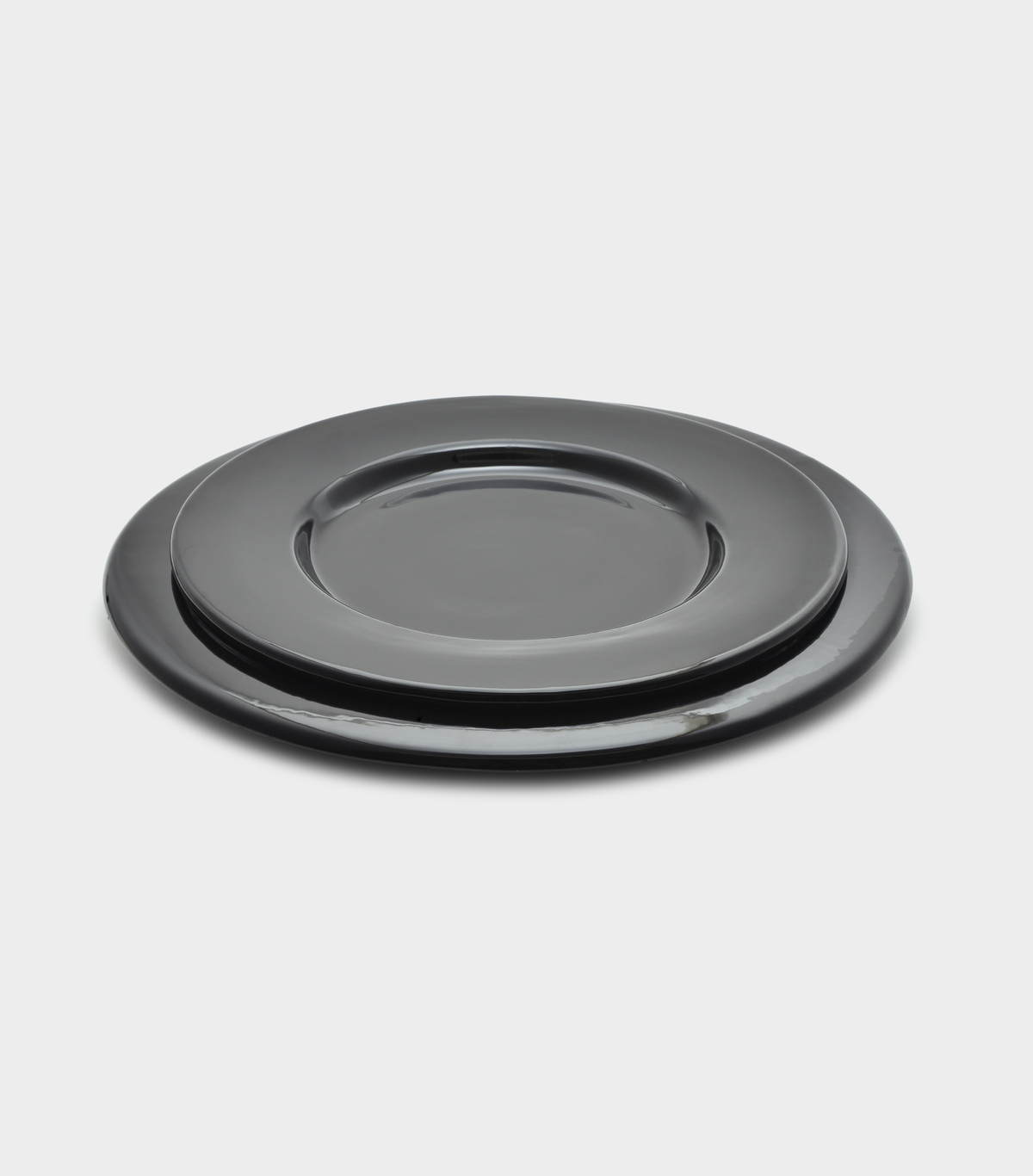 TRAVESSA RASA CERÂMICA PRETA RASA BORDA